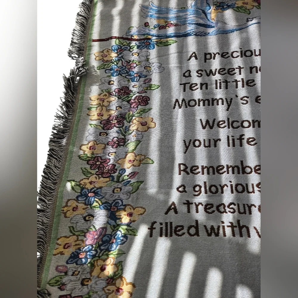 Floral Baby Blanket with Inspirational Message